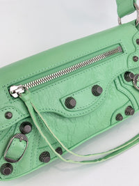 XS Le Cagole Shoulder Bag in Bright Mint Green Arena Lambskin