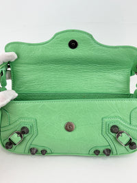 XS Le Cagole Shoulder Bag in Bright Mint Green Arena Lambskin