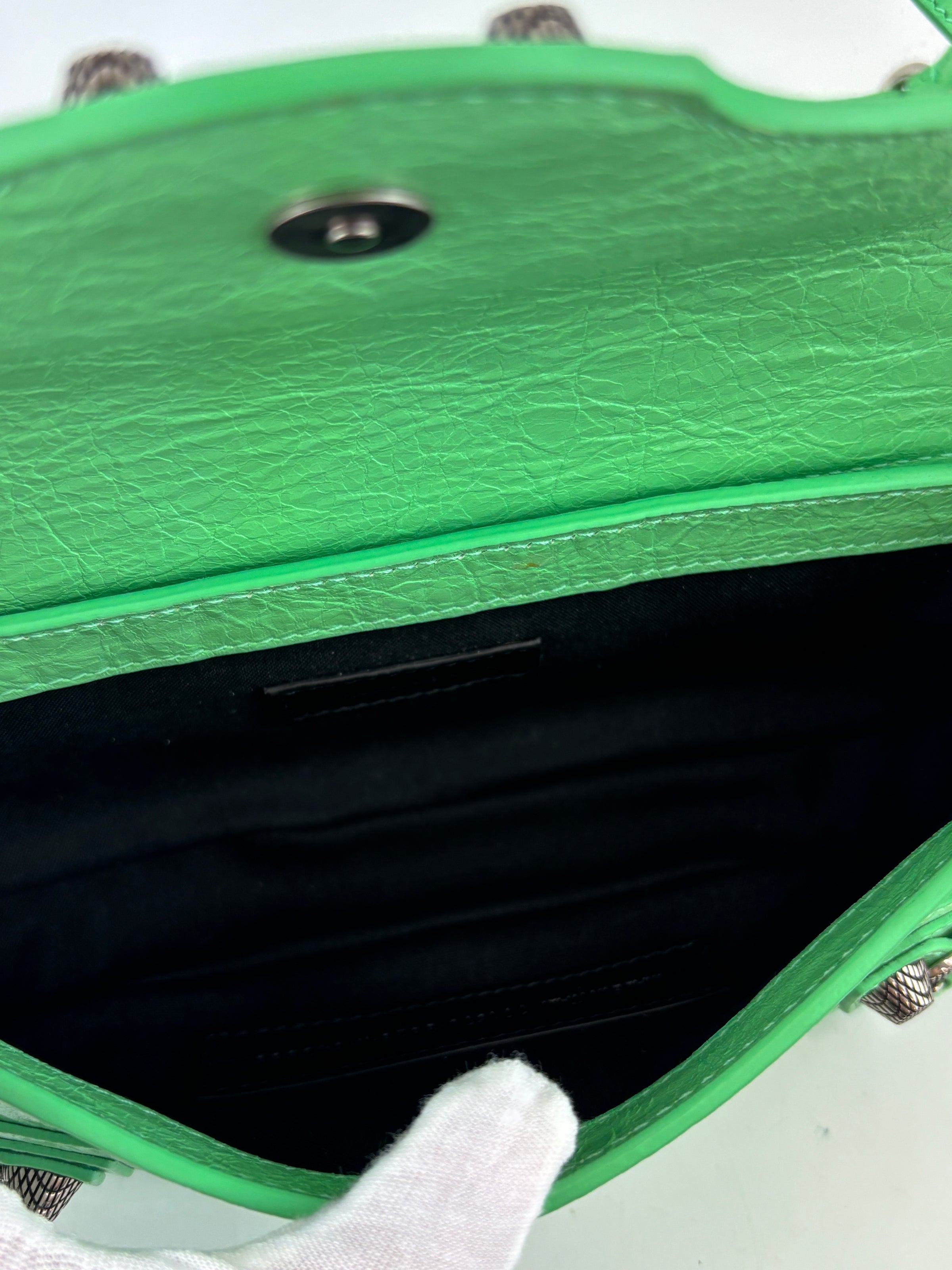 XS Le Cagole Shoulder Bag in Bright Mint Green Arena Lambskin
