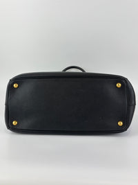 BN2274 Medium Double Zip Tote in Black Saffiano Lux Leather