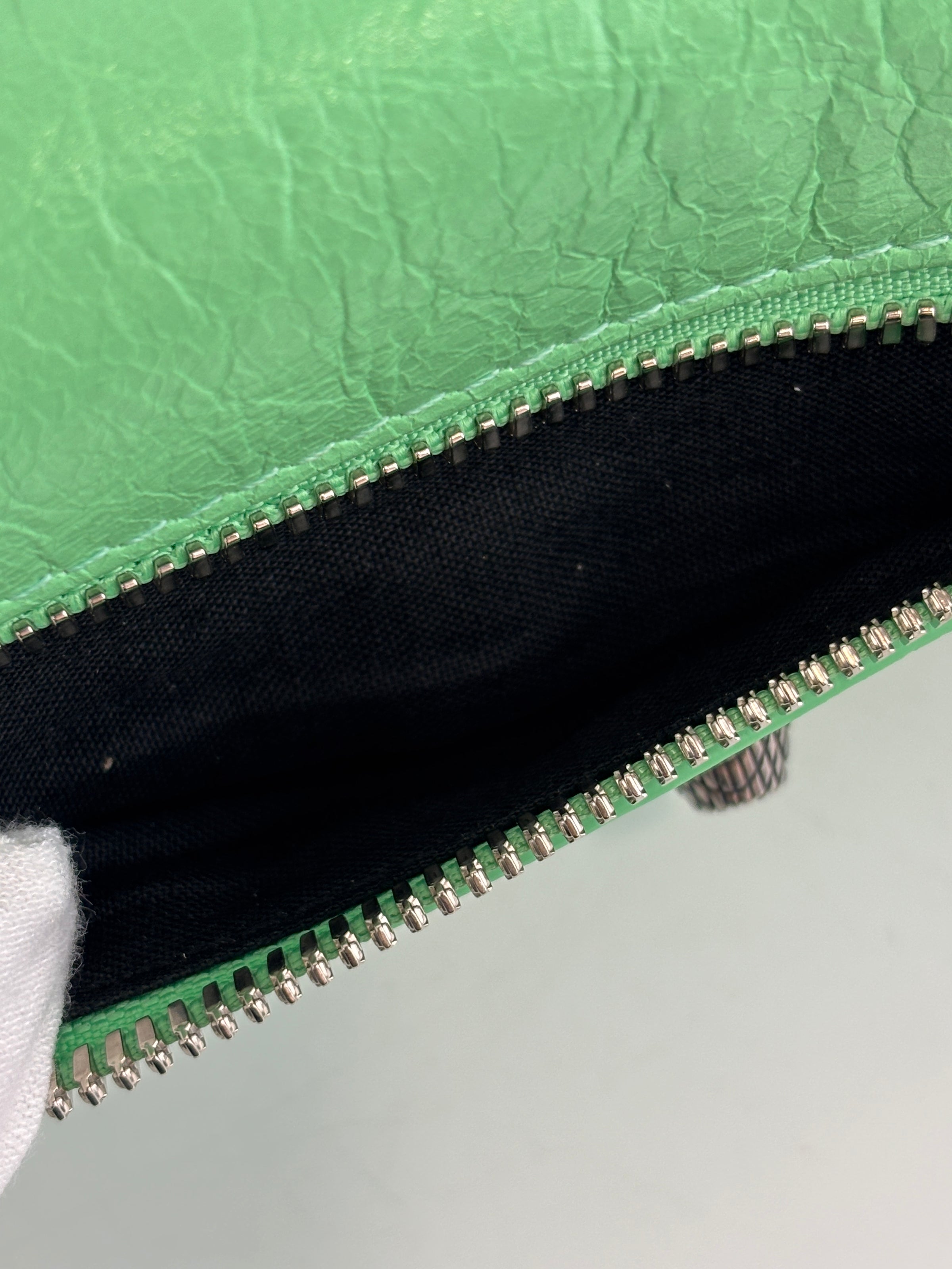 XS Le Cagole Shoulder Bag in Bright Mint Green Arena Lambskin