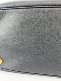 BN2274 Medium Double Zip Tote in Black Saffiano Lux Leather