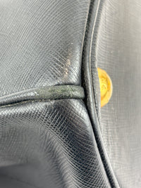 BN2274 Medium Double Zip Tote in Black Saffiano Lux Leather
