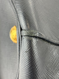 BN2274 Medium Double Zip Tote in Black Saffiano Lux Leather