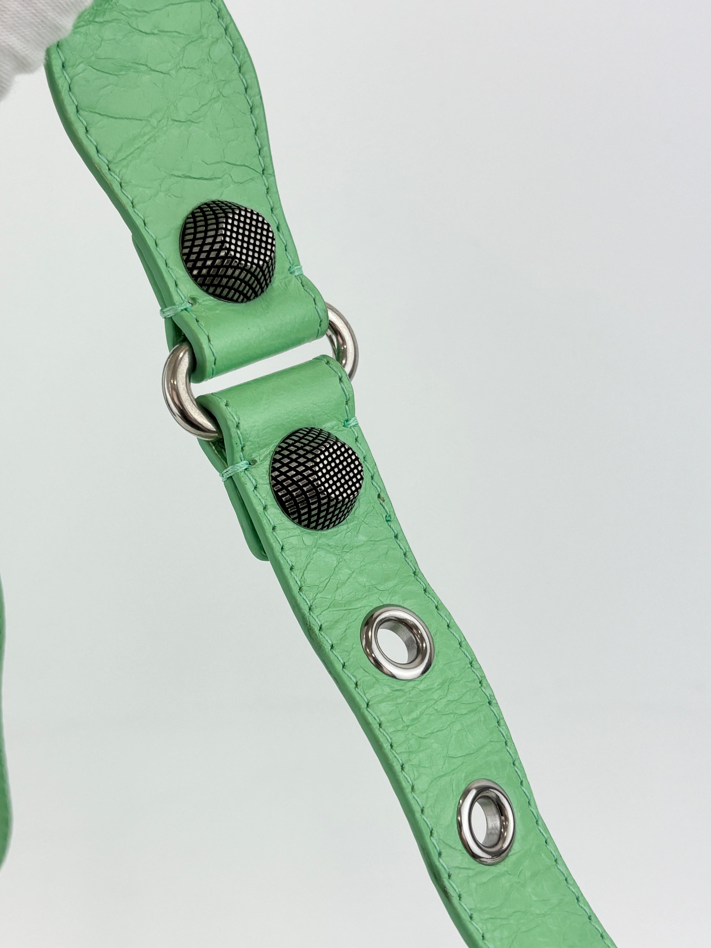 XS Le Cagole Shoulder Bag in Bright Mint Green Arena Lambskin