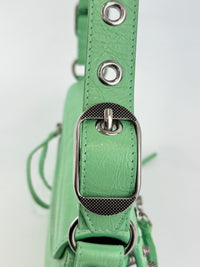 XS Le Cagole Shoulder Bag in Bright Mint Green Arena Lambskin