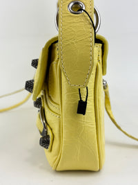 Le Cagole S Leather Shoulder Bag in Citrus/Lemonade Yellow Arena Lambskin