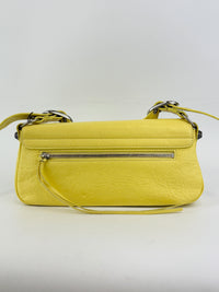 Le Cagole S Leather Shoulder Bag in Citrus/Lemonade Yellow Arena Lambskin