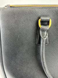 BN2274 Medium Double Zip Tote in Black Saffiano Lux Leather