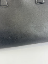 BN2274 Medium Double Zip Tote in Black Saffiano Lux Leather