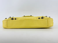 Le Cagole S Leather Shoulder Bag in Citrus/Lemonade Yellow Arena Lambskin