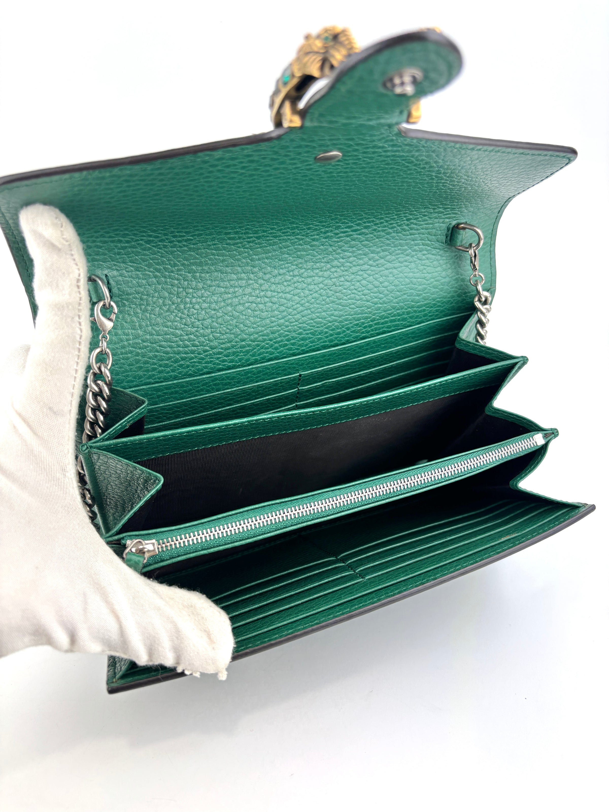 Dionysus Chain Wallet WOC in Green 401231 2149