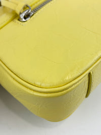 Le Cagole S Leather Shoulder Bag in Citrus/Lemonade Yellow Arena Lambskin
