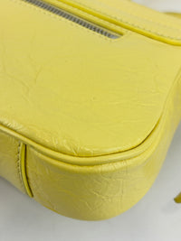 Le Cagole S Leather Shoulder Bag in Citrus/Lemonade Yellow Arena Lambskin