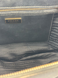 BN2274 Medium Double Zip Tote in Black Saffiano Lux Leather