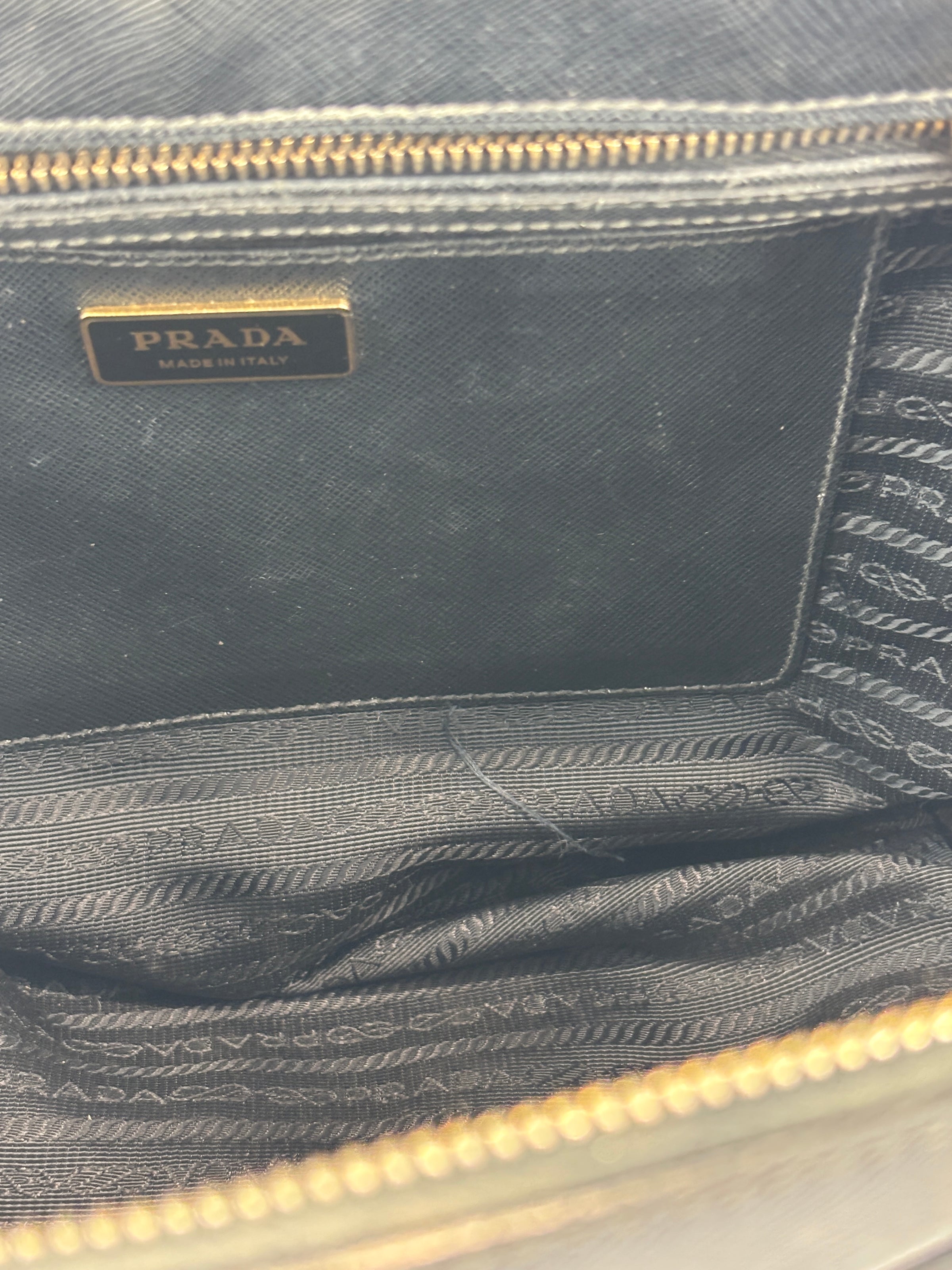 BN2274 Medium Double Zip Tote in Black Saffiano Lux Leather