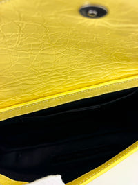 Le Cagole S Leather Shoulder Bag in Citrus/Lemonade Yellow Arena Lambskin