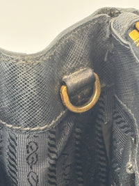 BN2274 Medium Double Zip Tote in Black Saffiano Lux Leather