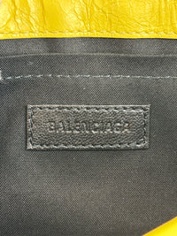 Le Cagole S Leather Shoulder Bag in Citrus/Lemonade Yellow Arena Lambskin