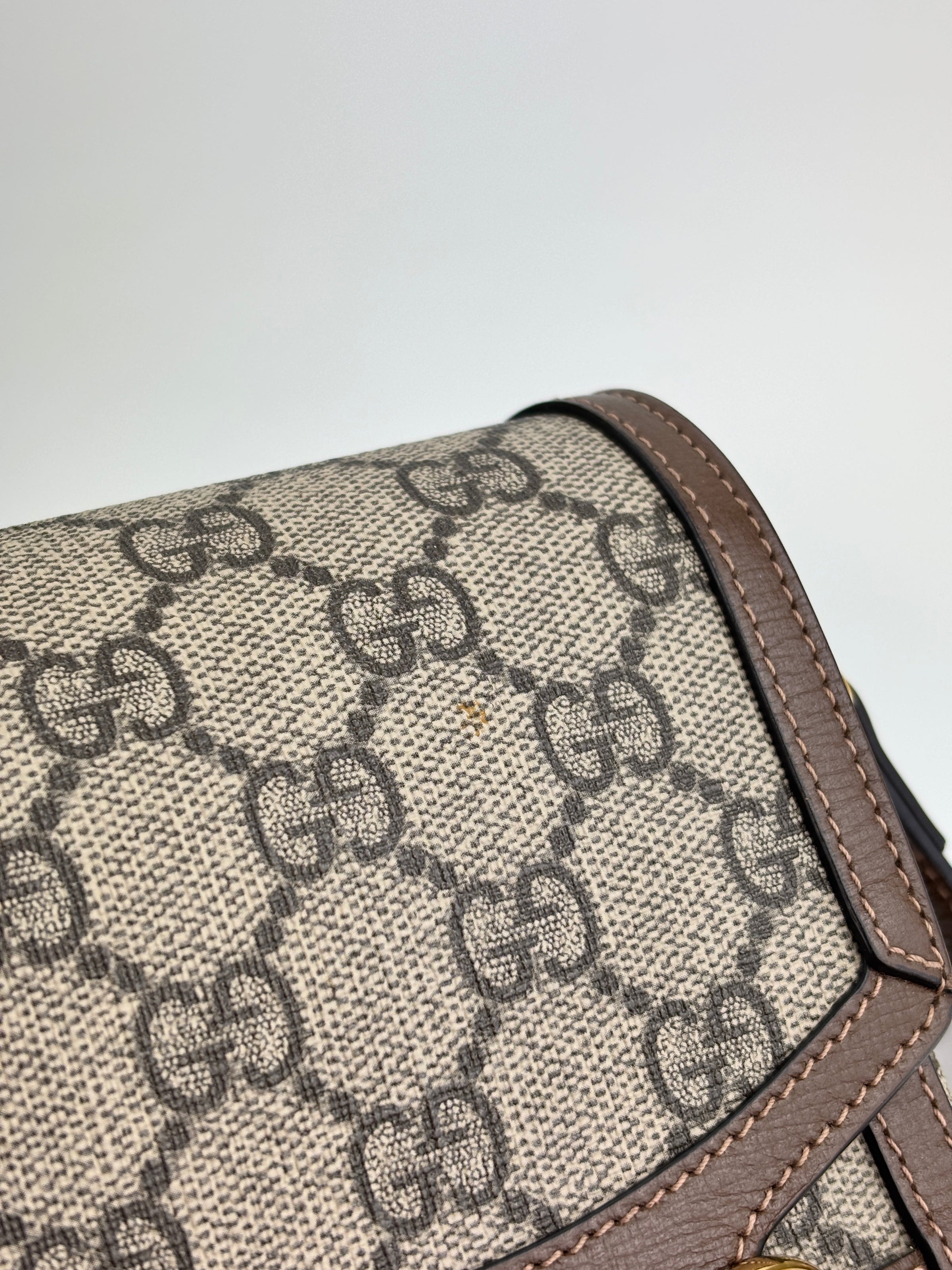 625615 GG Supreme Monogram Mini Horsebit 1955 Crossbody Bag