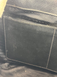 BN2274 Medium Double Zip Tote in Black Saffiano Lux Leather
