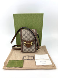 625615 GG Supreme Monogram Mini Horsebit 1955 Crossbody Bag