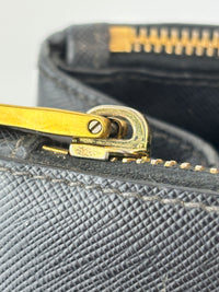 BN2274 Medium Double Zip Tote in Black Saffiano Lux Leather