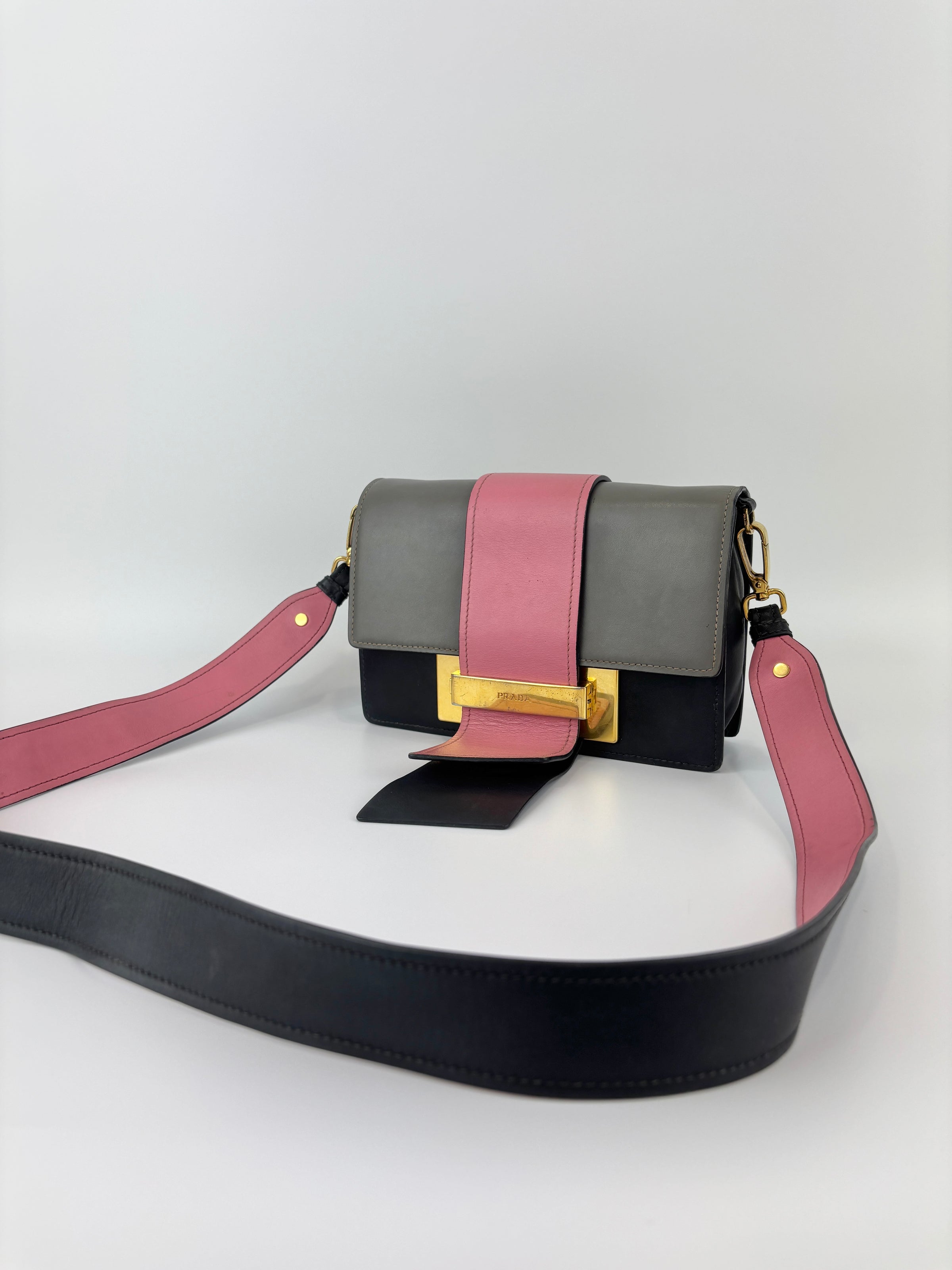 1BD068 Ribbon Bag in City Calf Marmo and Begonia
