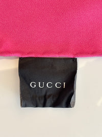 Fuchsia Flora Printed Silk Twill Carré