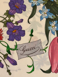 Fuchsia Flora Printed Silk Twill Carré
