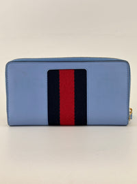 Sylvie Blue Zip Around Long Wallet