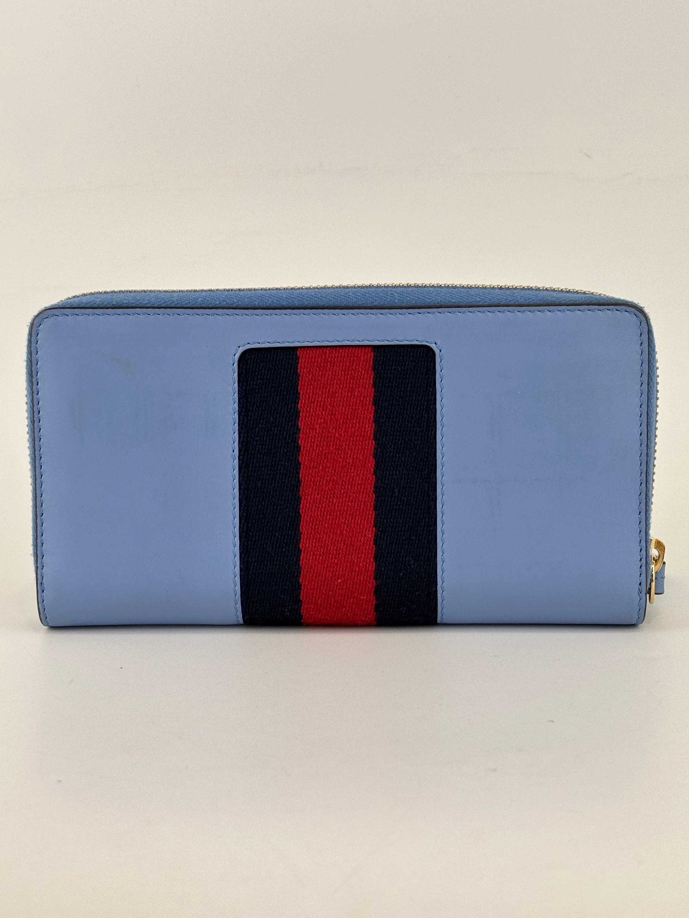 Sylvie Blue Zip Around Long Wallet