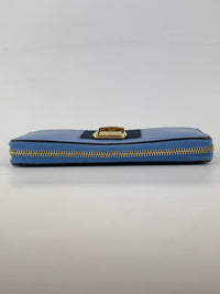 Sylvie Blue Zip Around Long Wallet