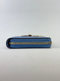Sylvie Blue Zip Around Long Wallet
