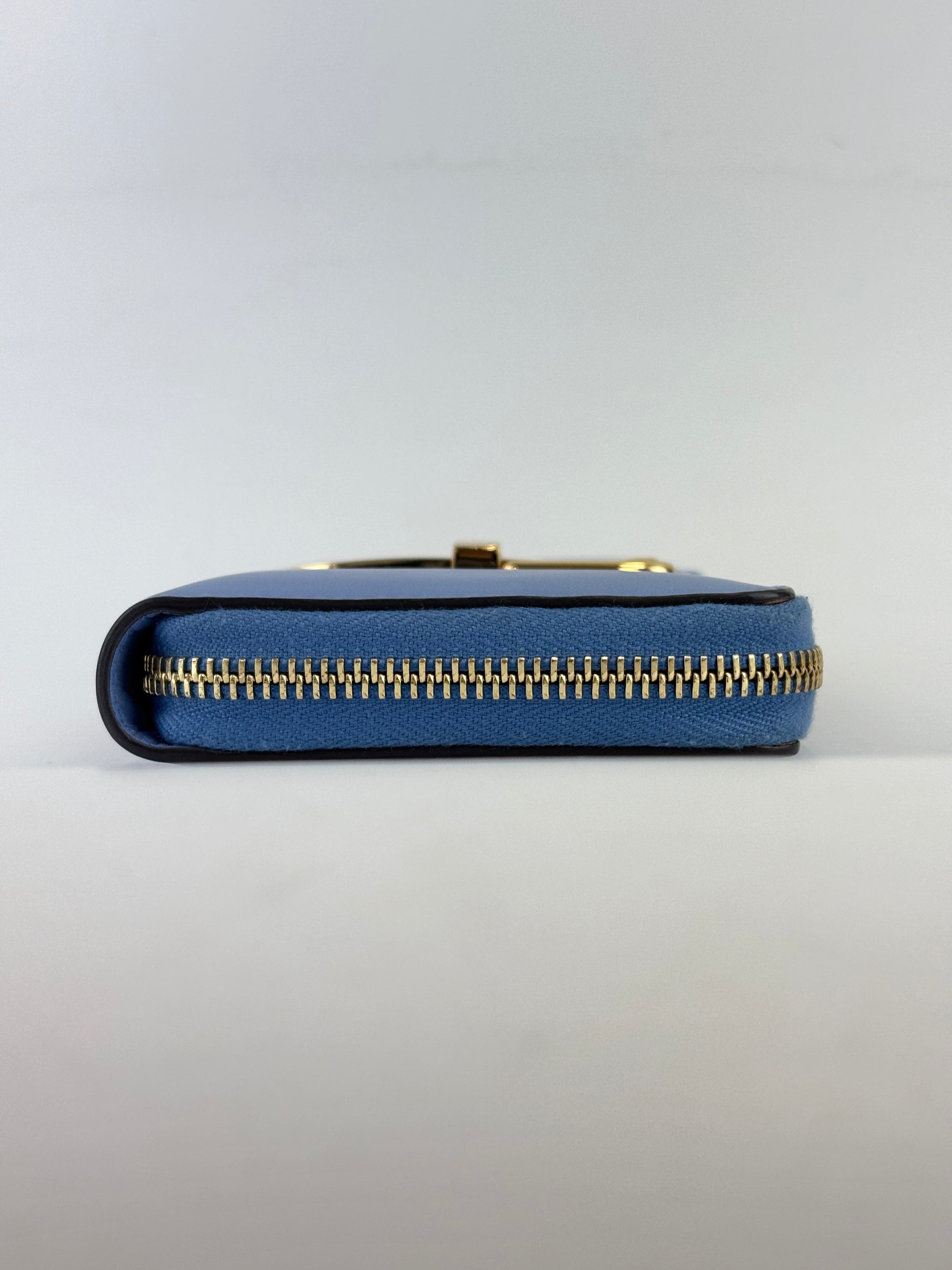 Sylvie Blue Zip Around Long Wallet