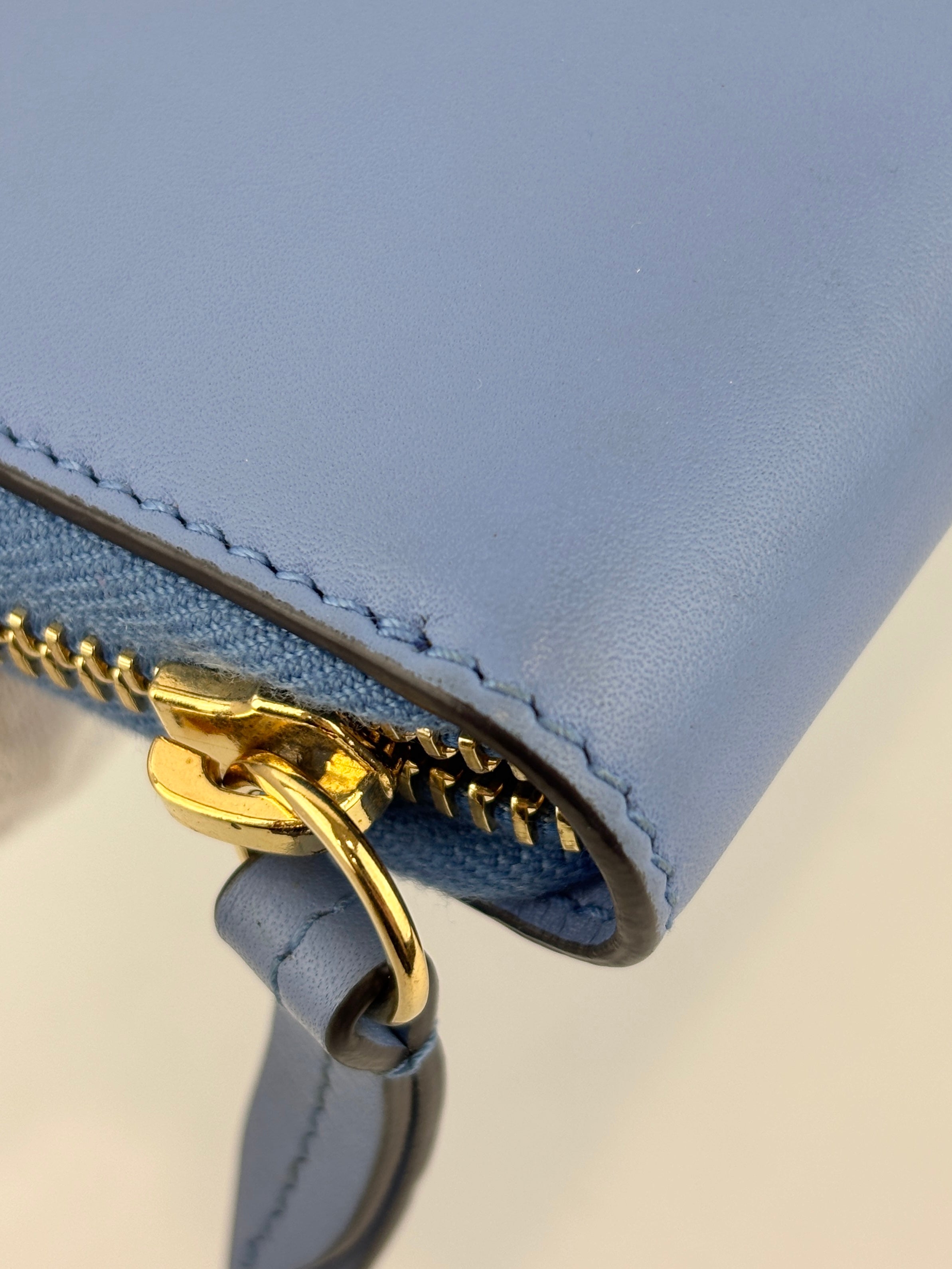 Sylvie Blue Zip Around Long Wallet