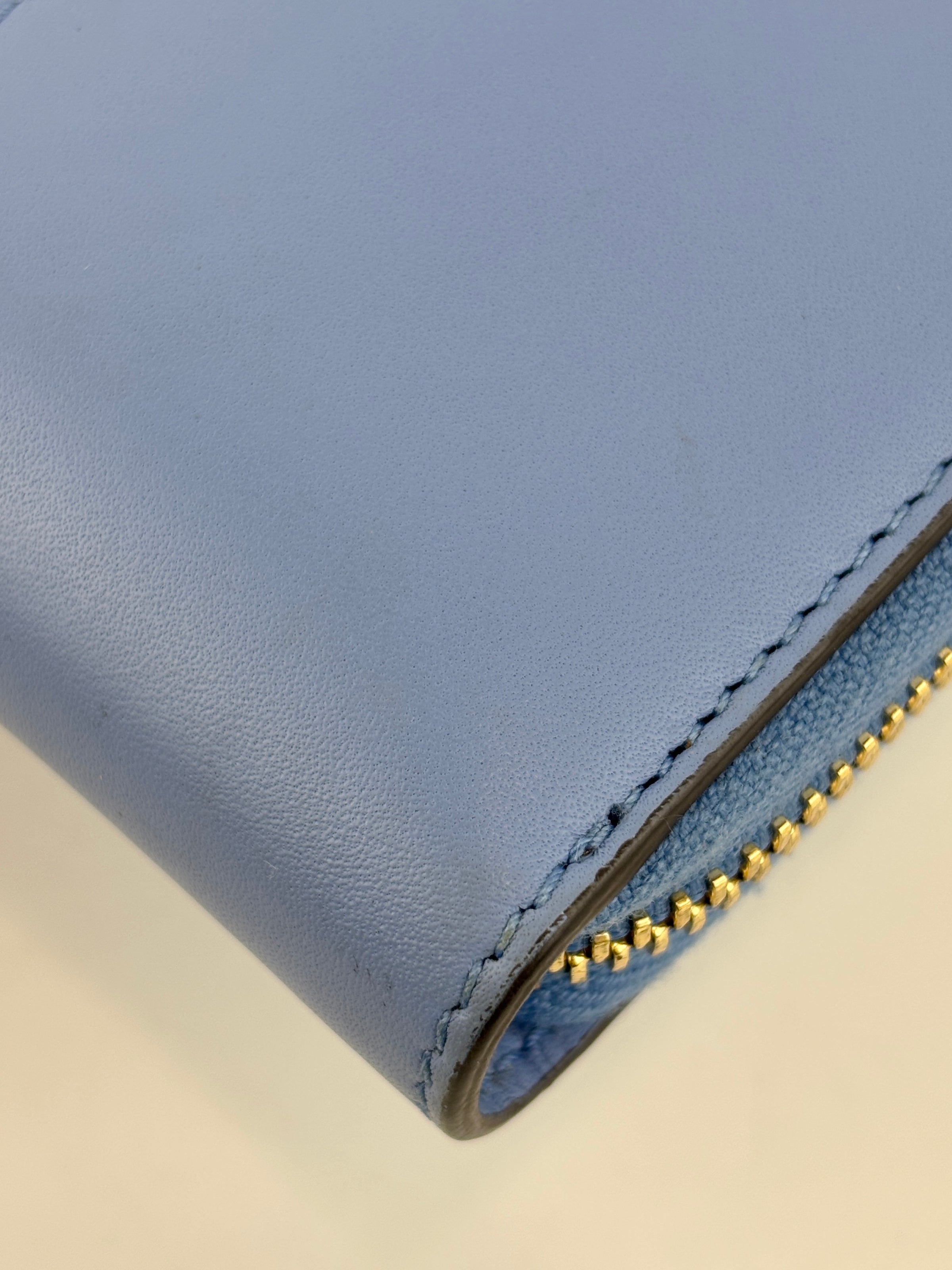 Sylvie Blue Zip Around Long Wallet