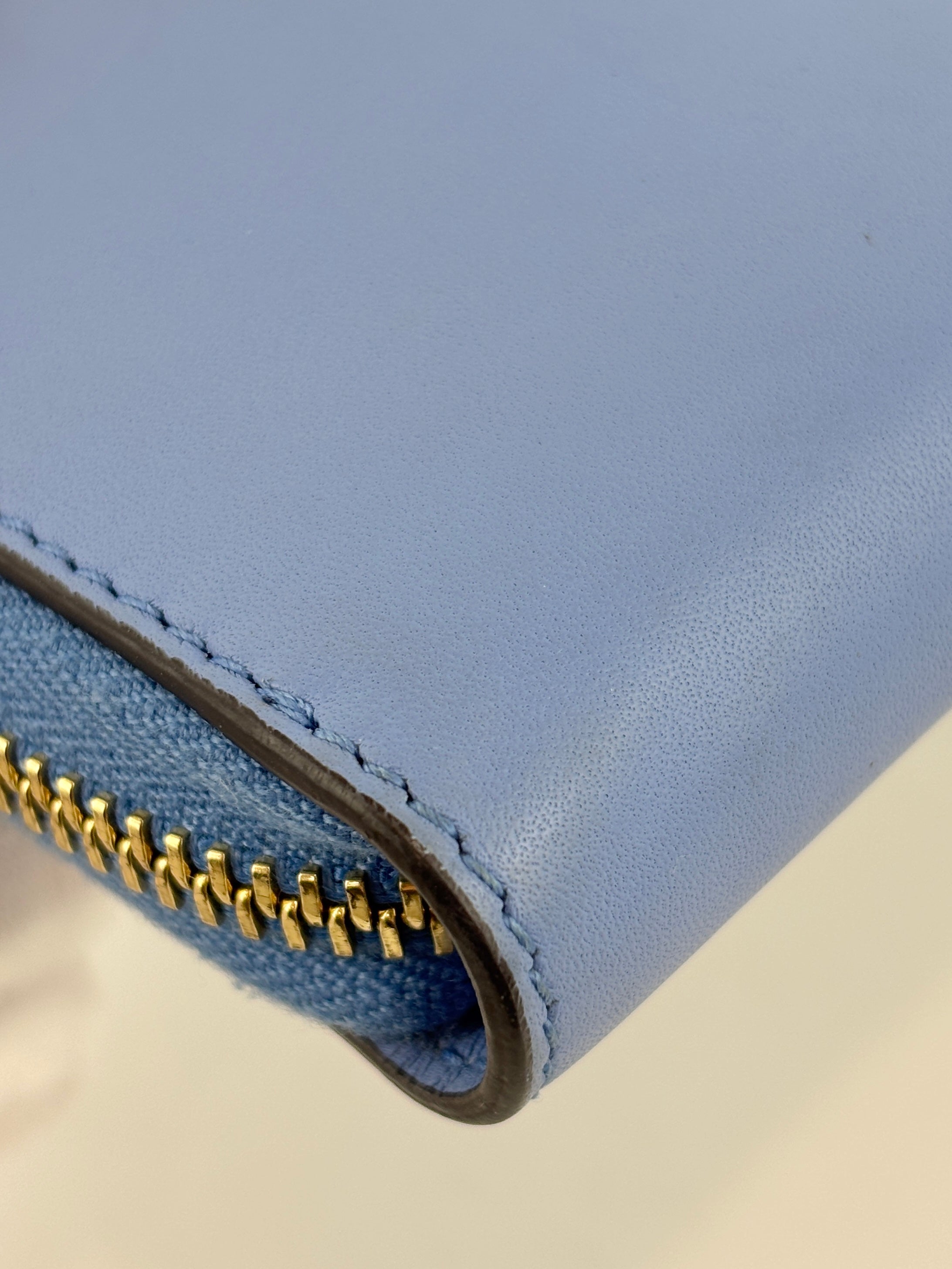 Sylvie Blue Zip Around Long Wallet