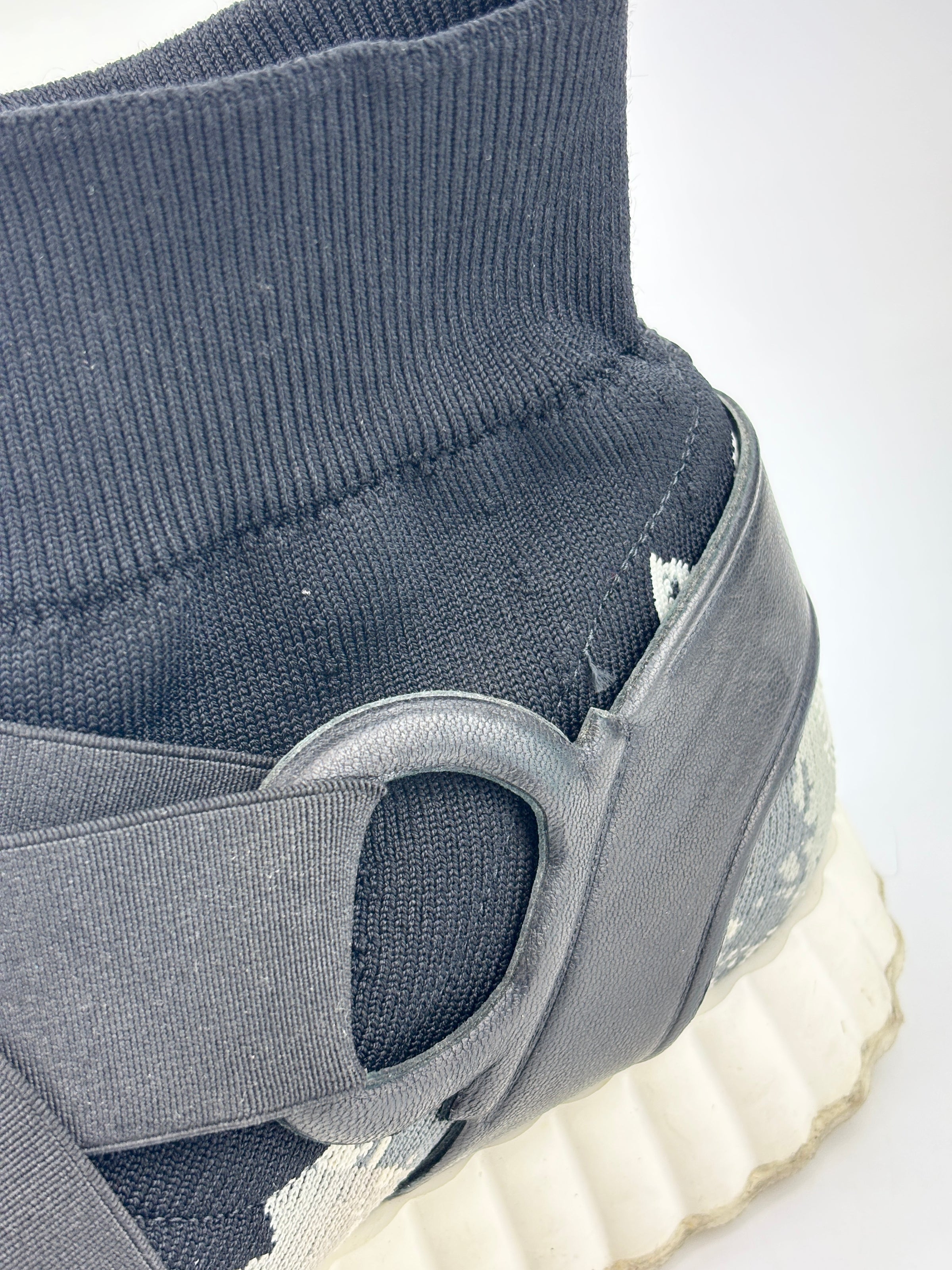 Gancini Stretch Knit Sock Shoes Size 38 - Glampot