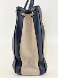 Large Diorissimo Navy Blue / Natural Canvas and Leather Shopper Tote