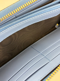 Sylvie Blue Zip Around Long Wallet