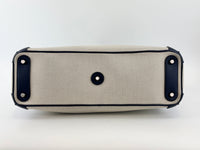 Large Diorissimo Navy Blue / Natural Canvas and Leather Shopper Tote