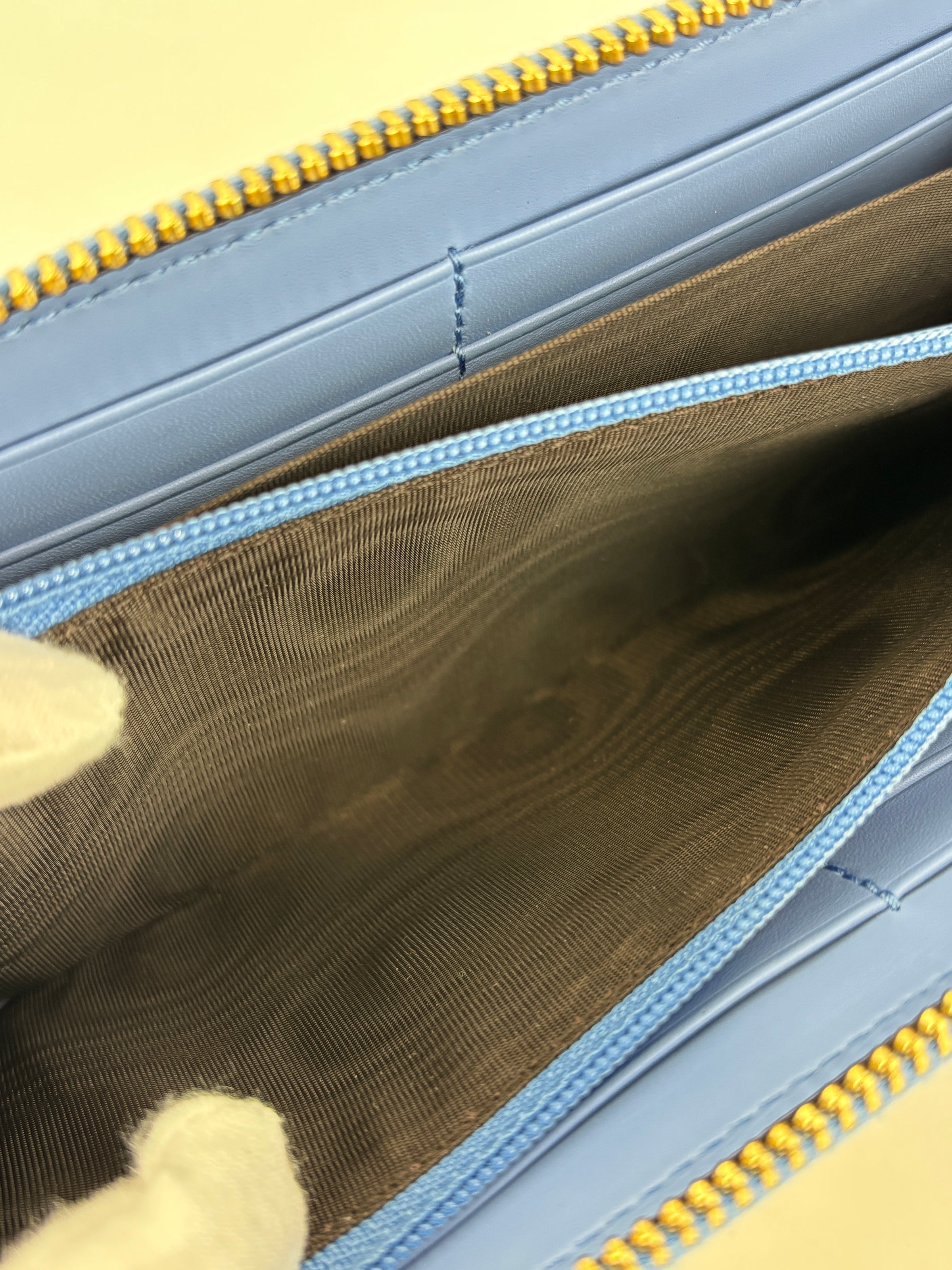 Sylvie Blue Zip Around Long Wallet