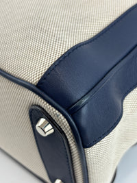 Large Diorissimo Navy Blue / Natural Canvas and Leather Shopper Tote