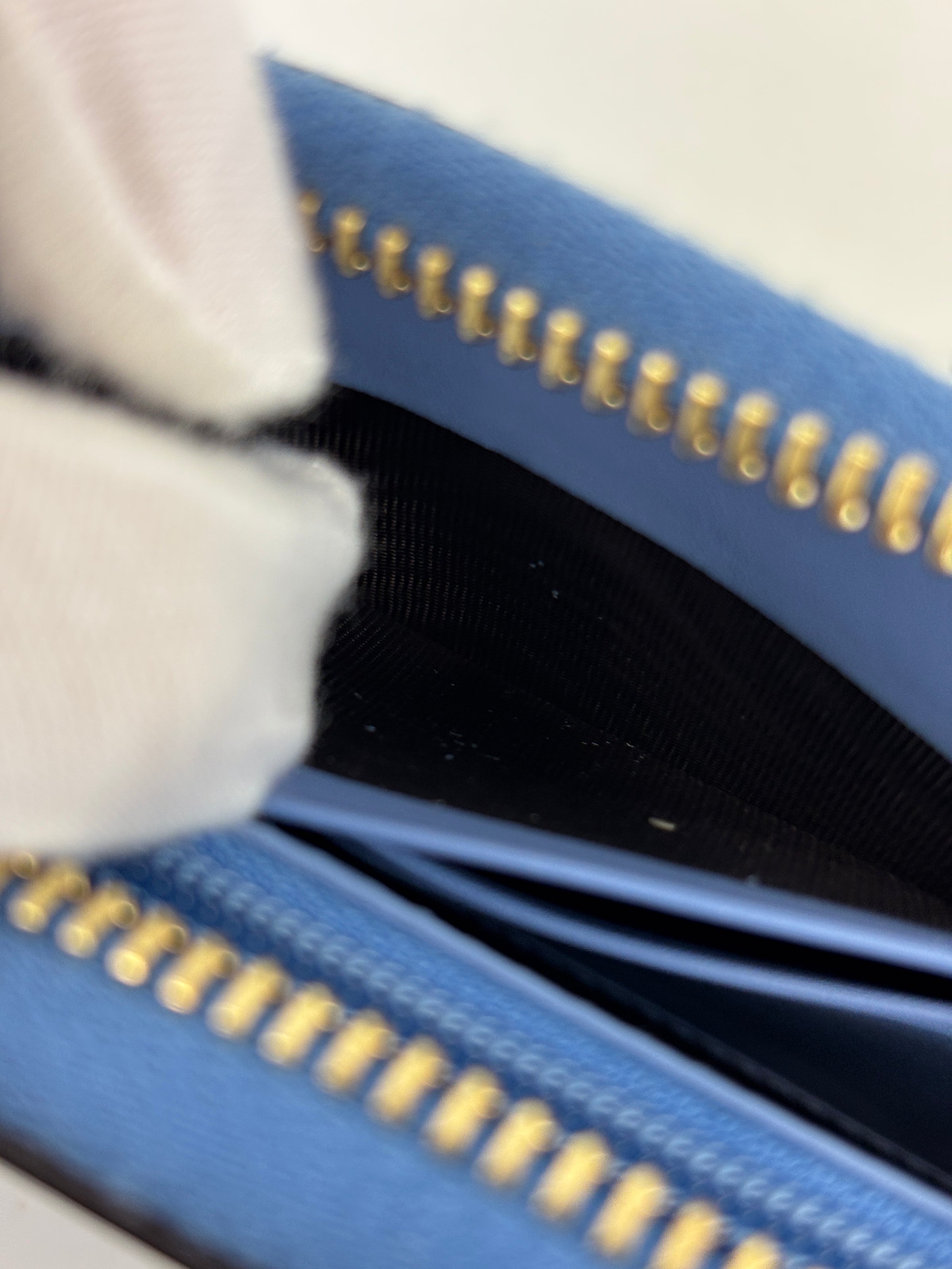Sylvie Blue Zip Around Long Wallet