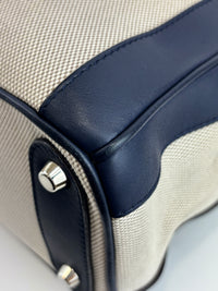 Large Diorissimo Navy Blue / Natural Canvas and Leather Shopper Tote