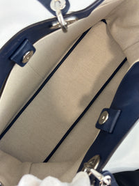Large Diorissimo Navy Blue / Natural Canvas and Leather Shopper Tote
