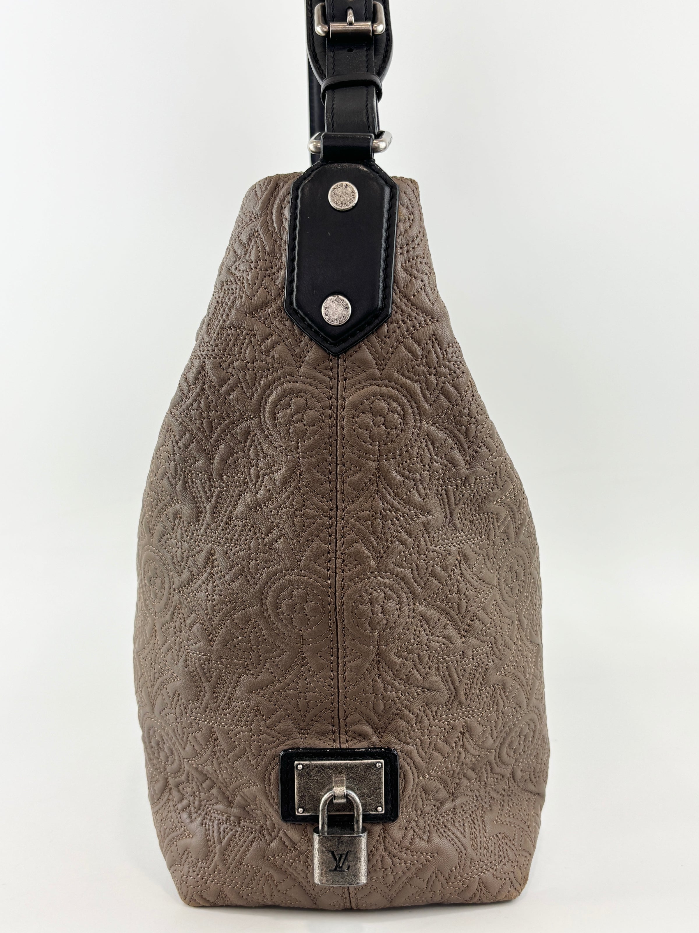 Khaki Monogram Antheia PM Hobo Bag