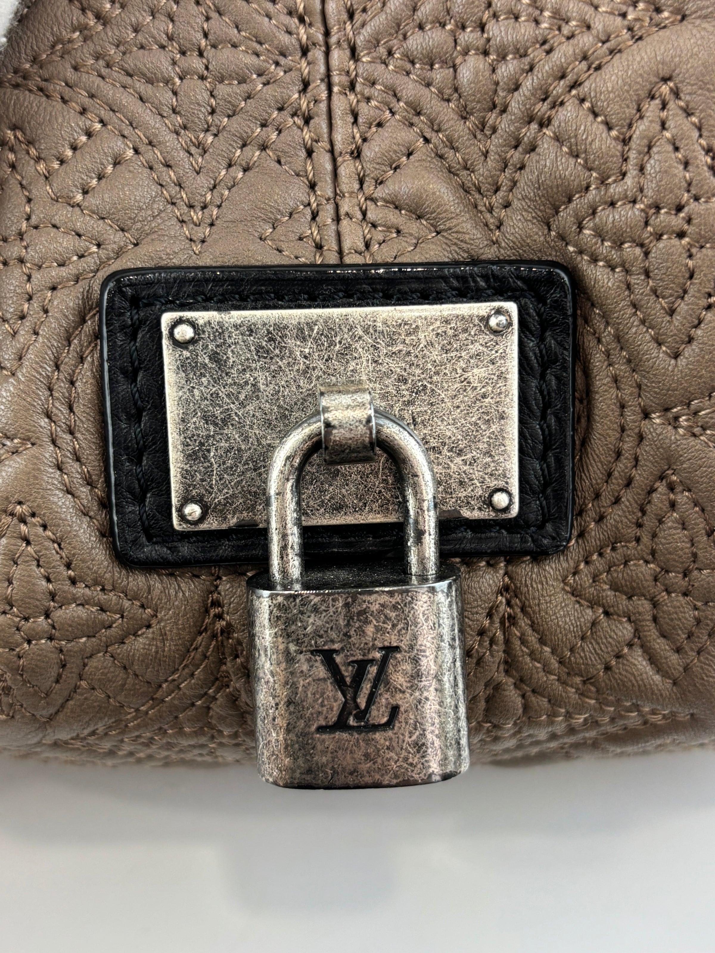 Khaki Monogram Antheia PM Hobo Bag