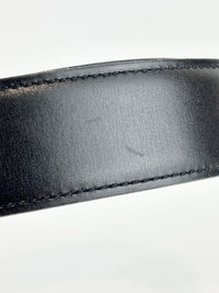 32mm H Gloss Gold Buckle + Black Box / Gold Epsom Leather Strap 70 cm